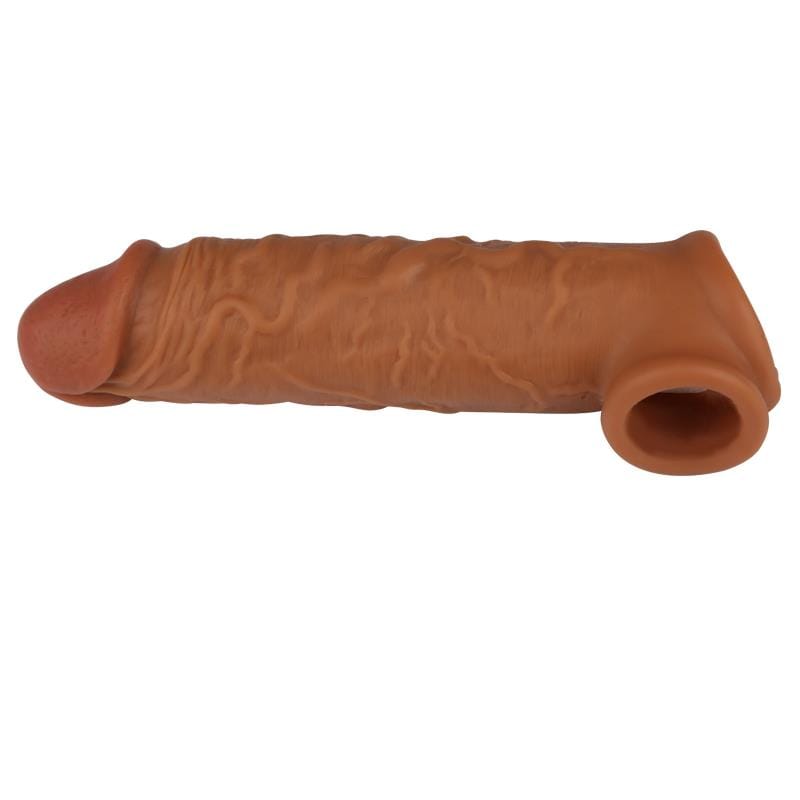 Spanksy Penis Extenders Penis Extender Enlarger Girth 6.5 Inches Cock Sleeve Mocha Real Feel