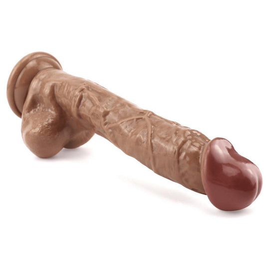Spanksy Realistic Dildos Big 9 Inch Realistic Dildo | Strap On Compatible | Thick Heavyweight | Light Brown