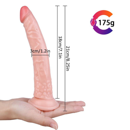Spanksy Realistic Dildos Spanksy 8" Slim Suction Base Dildo Flesh