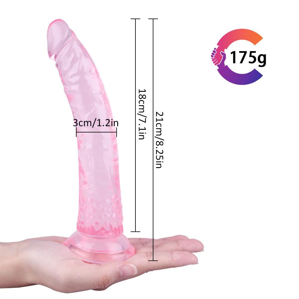 Spanksy Realistic Dildos Spanksy 8" Slim Suction Base Dildo Pink