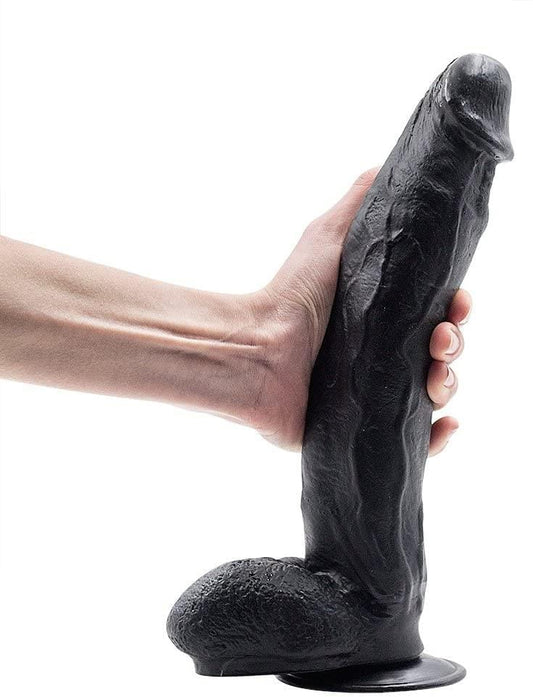 Spanksy Realistic Dildos Spanksy Huge 12" Suction Base Dildo in Black