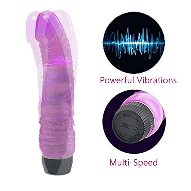 Spanksy Realistic Vibrators Spanksy 7.5" Realistic Jelly Vibrator Purple