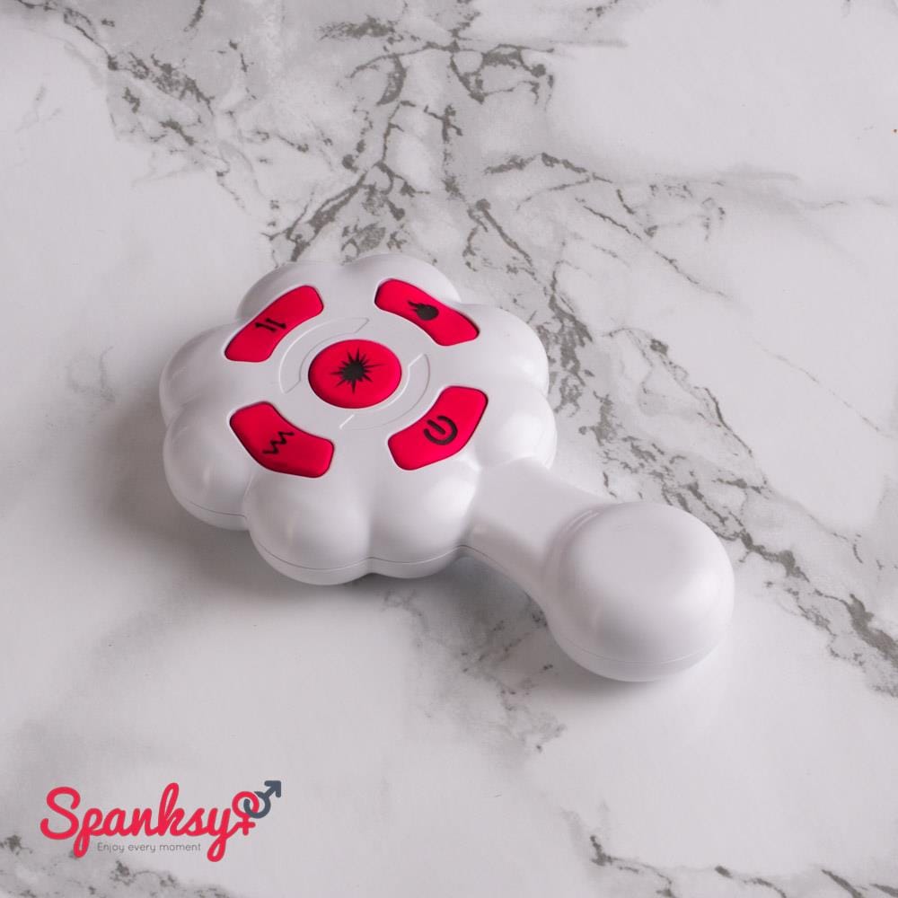 Spanksy Sex Machines 6" Thrusting Vibrating Dildo Heated Hands Free Remote Rechargeable Silicone - Black