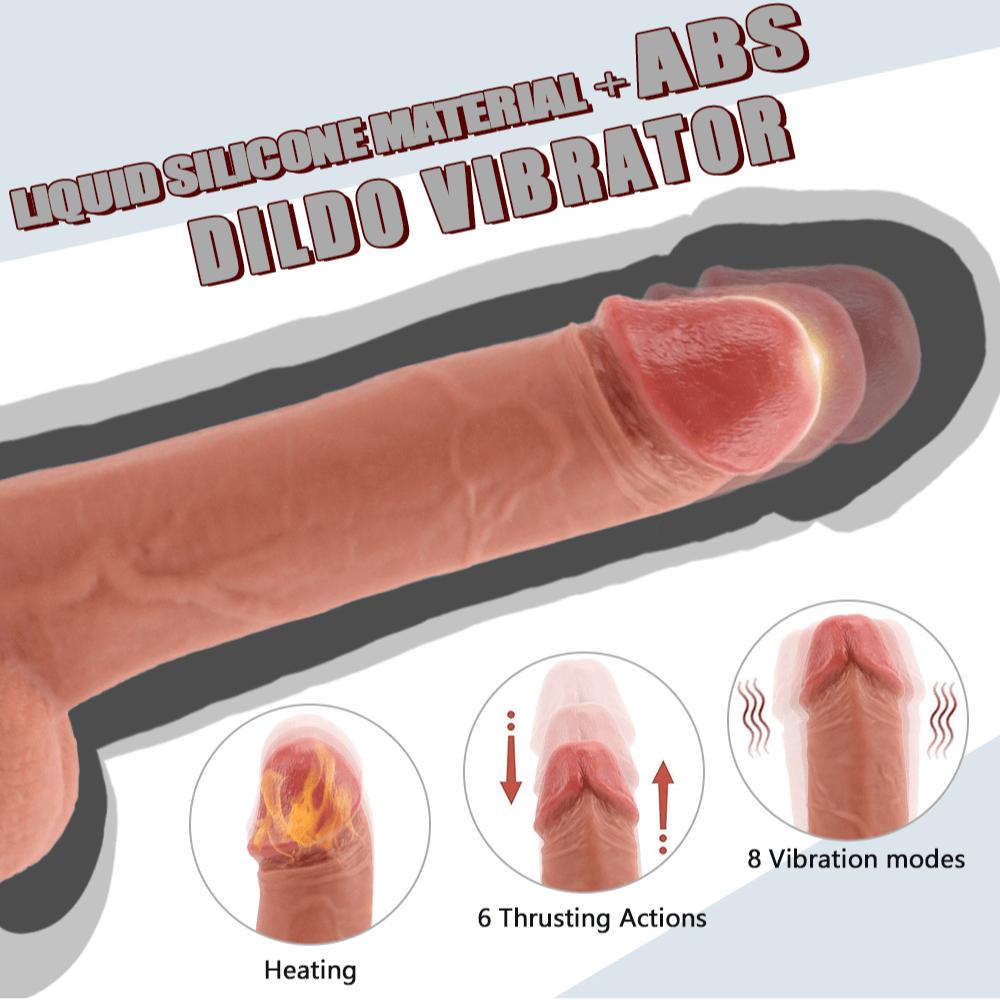 Spanksy Sex Machines Thrusting Vibrating Dildo 8.6" - Heated, Remote Control & Rechargeable