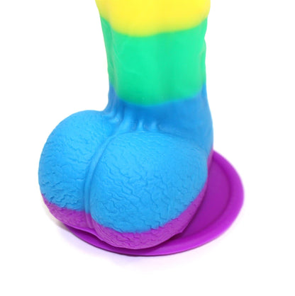 Spanksy Strap On Dildos Pride Rainbow Dildo Sex Toy Suction Cup Strap On Silicone Dildo 7.5 Inch