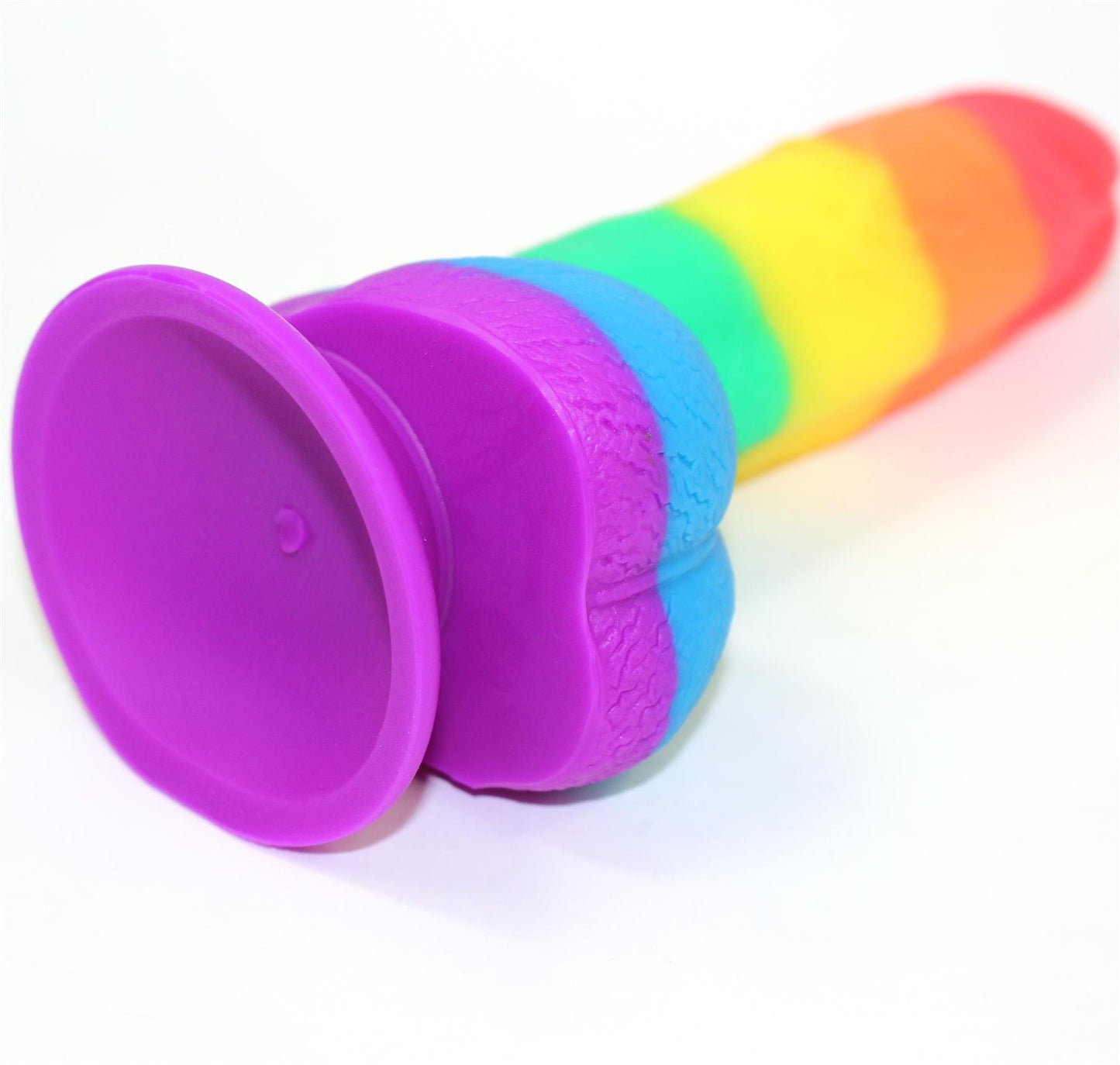 Spanksy Strap On Dildos Pride Rainbow Dildo Sex Toy Suction Cup Strap On Silicone Dildo 7.5 Inch