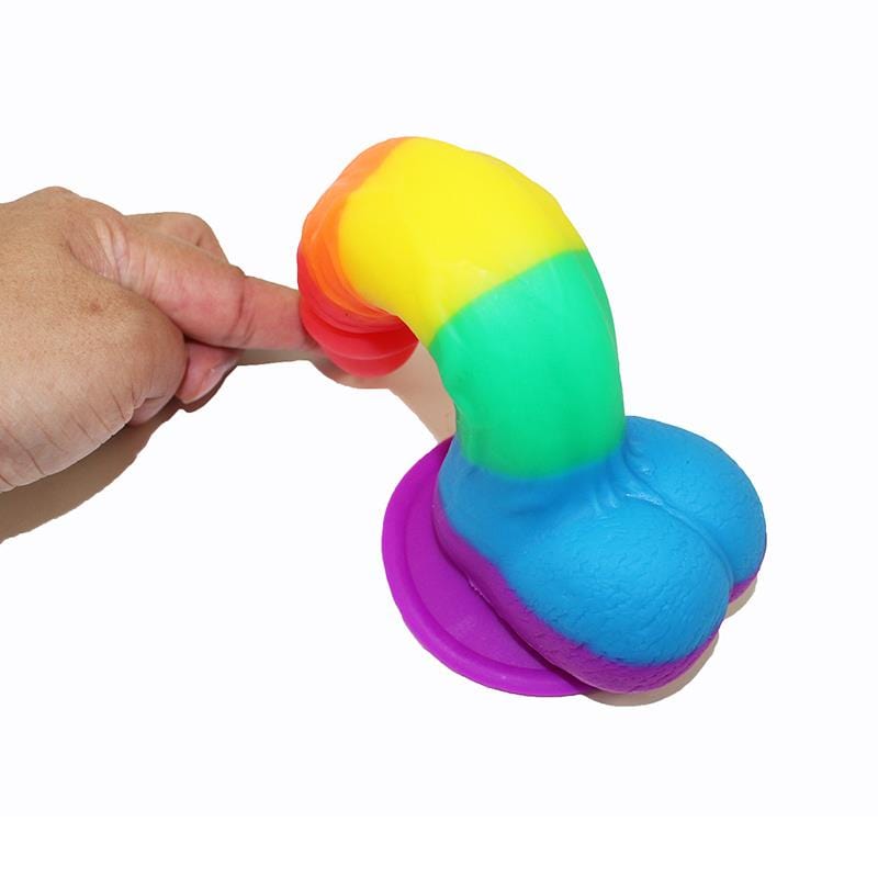 Spanksy Strap On Dildos Pride Rainbow Dildo Sex Toy Suction Cup Strap On Silicone Dildo 7.5 Inch