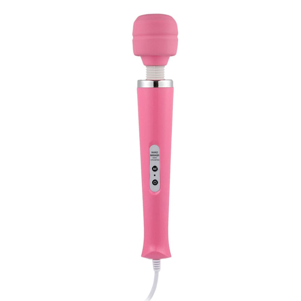 Wand Vibrator Sex Toy for Couples 10 Speed Pink UK Mains Plug - Spanksy