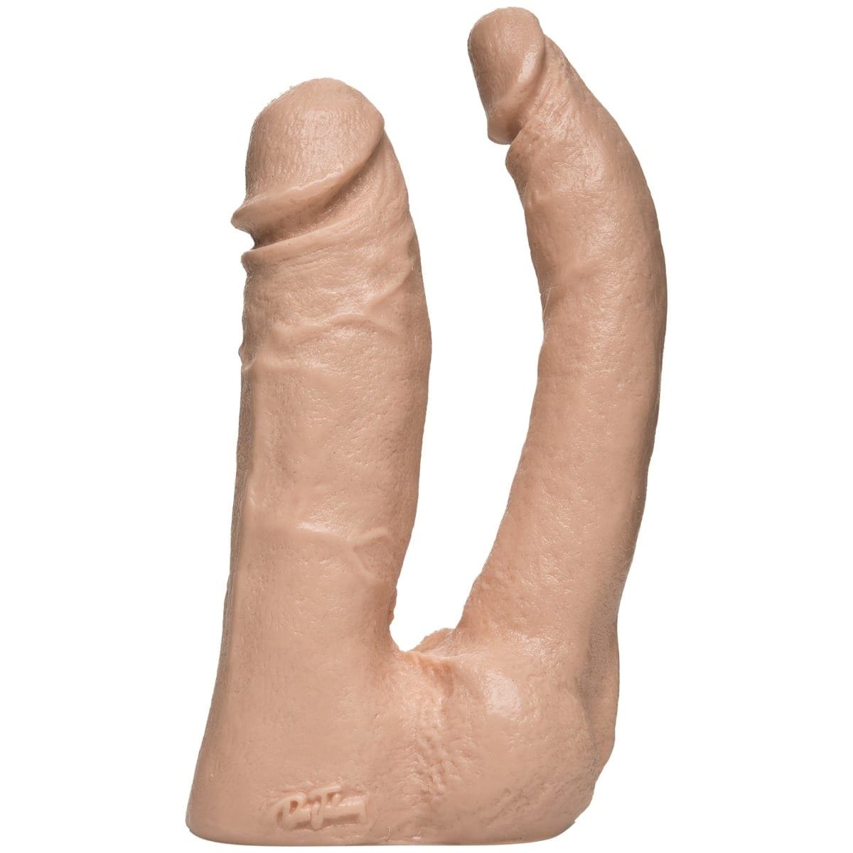 Vac-U-Lock Realistic Dildos Doc Johnson Double Penetrator Naturals Vac U Lock White Dildo - Vac-U-Lock
