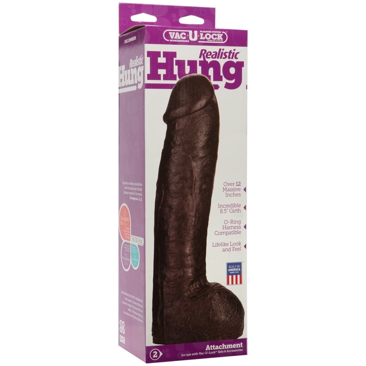 Vac-U-Lock Realistic Dildos Doc Johnson Realistic Hung Vac U Lock - vac-u-lock compatible, realistic Dildo