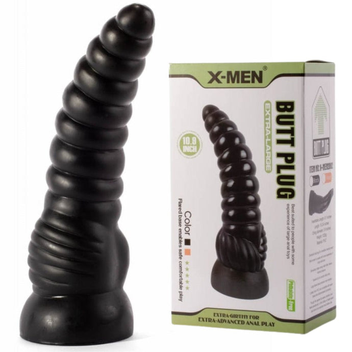 X-MEN Fantasy Big Black Anal Butt Plug Thick Tentacle Dildo Anal 10.9 Inch