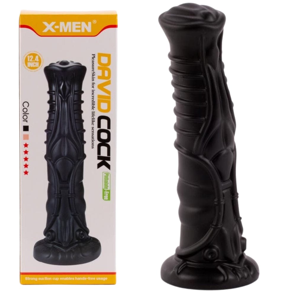 Fantasy Big Black Thick Monster Dildo Anal Toy X-Men 12.4" Super PVC Black - Spanksy