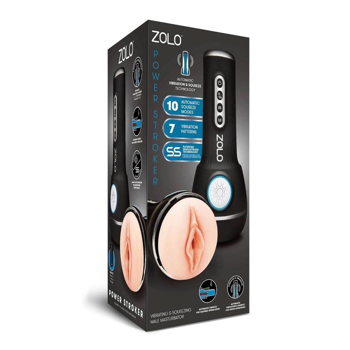 Zolo Male Masturbators Zolo Power Stroker - Masturbator, Textured Sleeve, Realistic Feel, Reusable