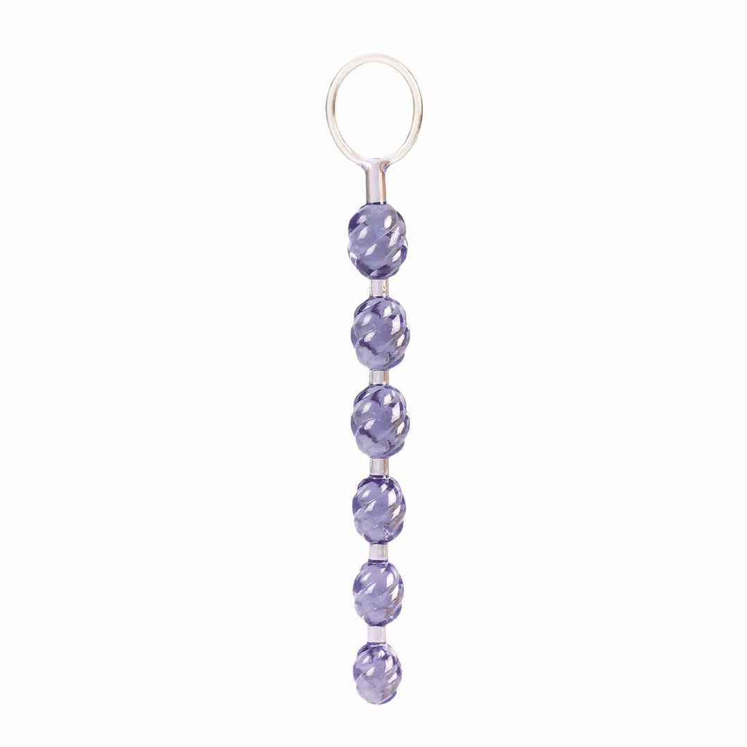 California Exotics Anal Beads Swirl Pleasure Anal Beads Graduated Pliable Purple