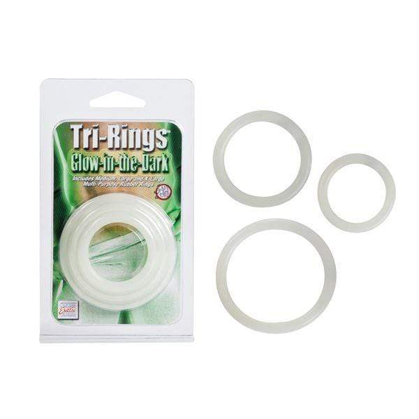 Non-Vibe Smooth Rubber Cock Rings Glow In The Dark Set Of 3 - Spanksy