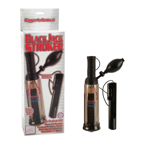 Black Jack Stroker Penis Pump Cock Enlarger Multi Speed Male Masturbator - Spanksy