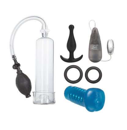 Ultimate Stay Hard Kit Penis Pump Cock Rings Anal Probe Masturbator & Stimulator - Spanksy
