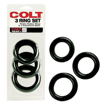 Load image into Gallery viewer, Colt Range Cock Rings COLT 3 Ring Multi Size Cock Ring Set Black
