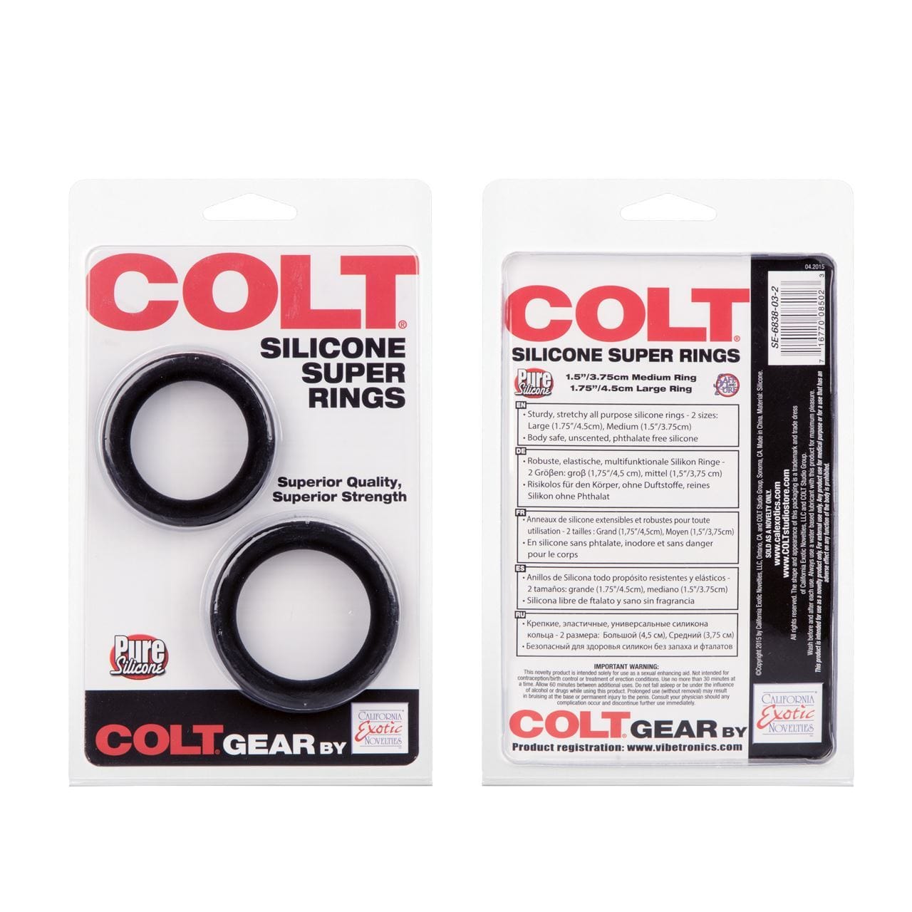 Colt Range Cock Rings COLT Silicone Multi Size Cock Rings Black