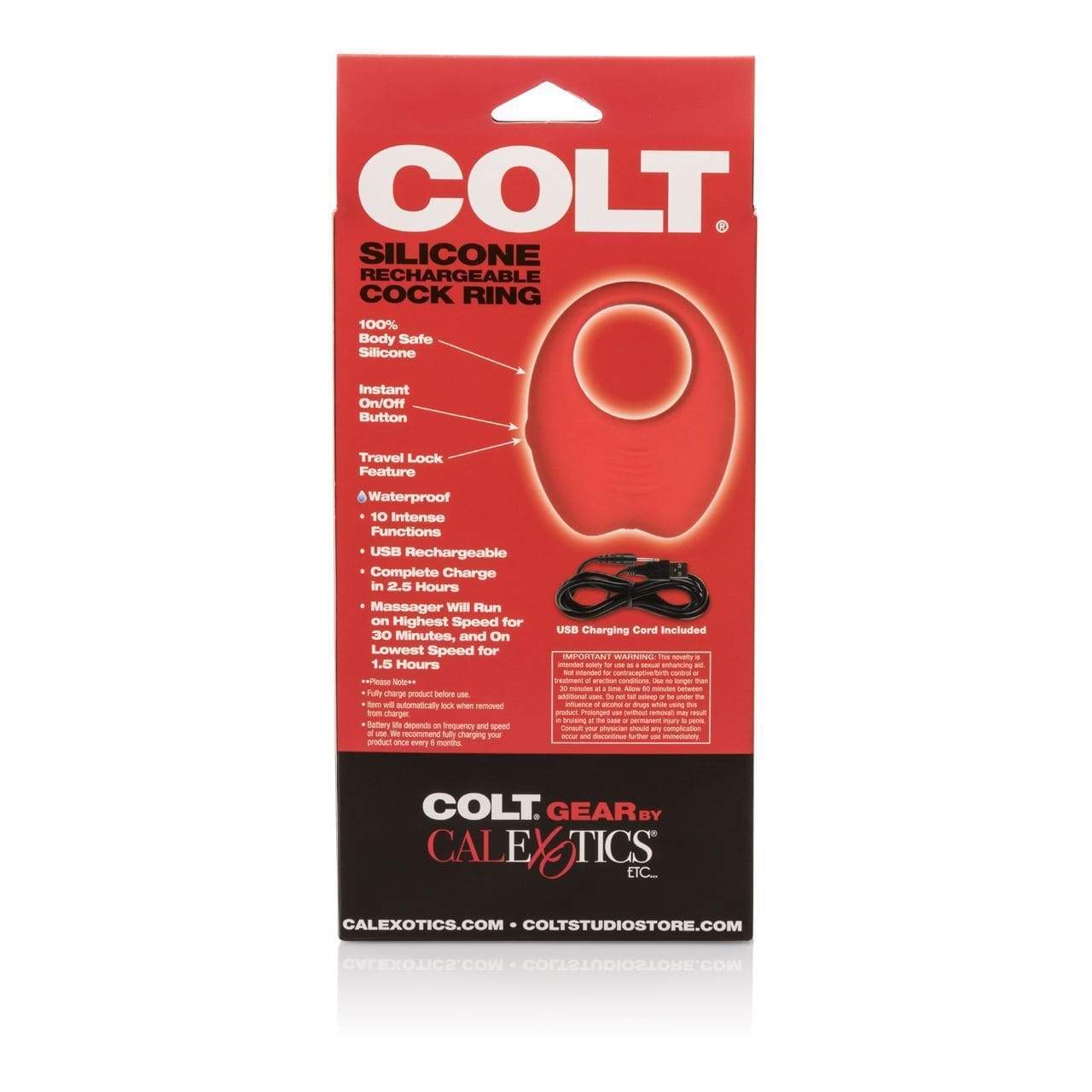 Colt Range Cock Rings COLT Silicone Rechargeable Cock Ring - Red