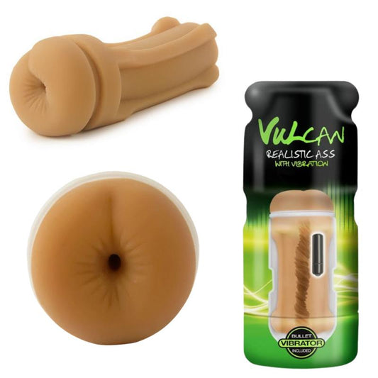 Cyber Skin Vulcan Realistic Ass Vibrating - Mocha - Spanksy