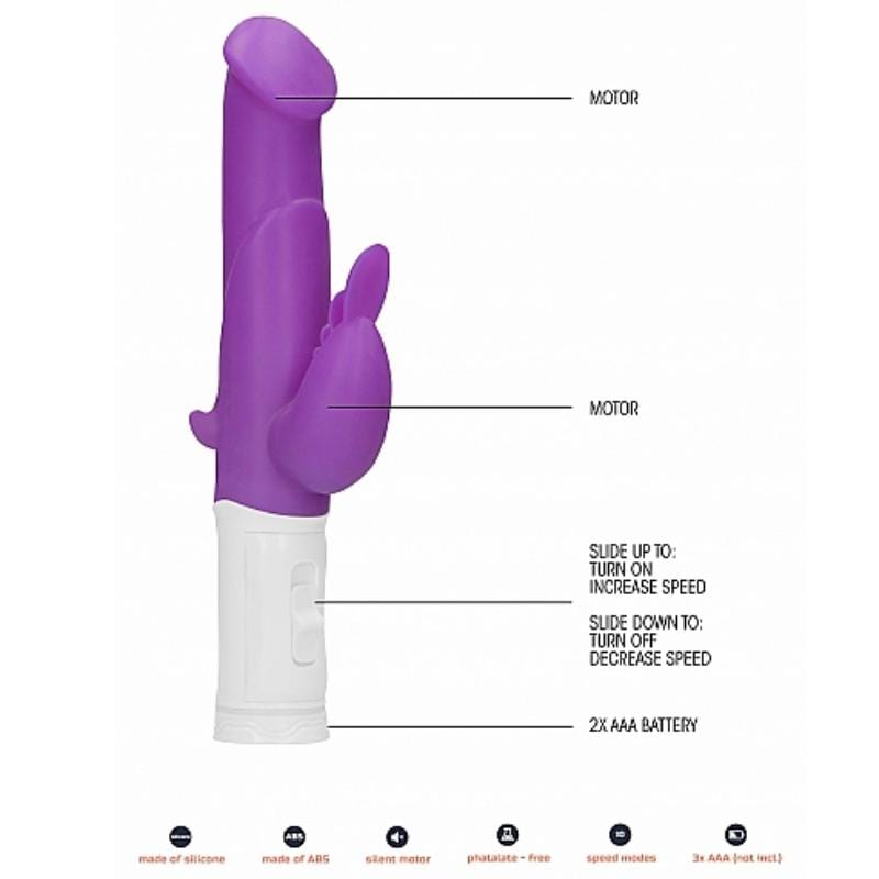 GC Rabbit Vibrators GC Rabbit Vibrator Powerful Rotating Dildo Sex Toy 10 Speed Silicone 9 Inch Purple