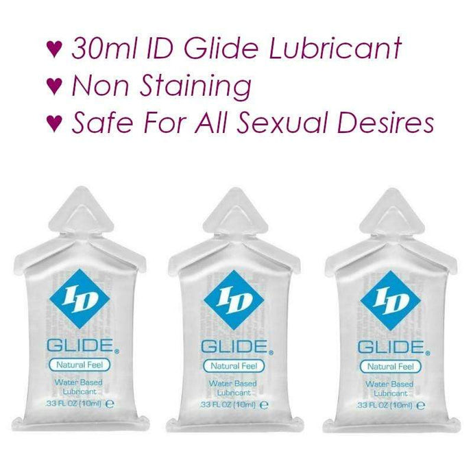 ID Lubricants 30ml ID Glide Lubricant Water-Based Hypoallergenic Lube 3x 10ml Pillows
