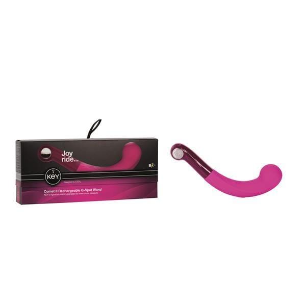 Jopen G Spot Vibrator Key by Jopen Comet II Rechargeable G Spot Wand Silicone Vibrator Massager Pink