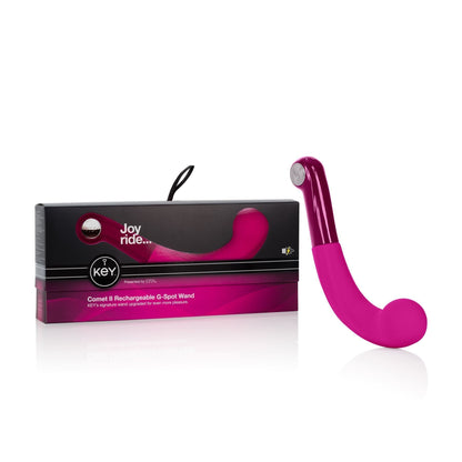 Jopen G Spot Vibrator Key by Jopen Comet II Rechargeable G Spot Wand Silicone Vibrator Massager Pink