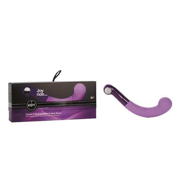 Jopen G Spot Vibrator Key by Jopen Comet II Rechargeable G Spot Wand Silicone Vibrator Massager Purple