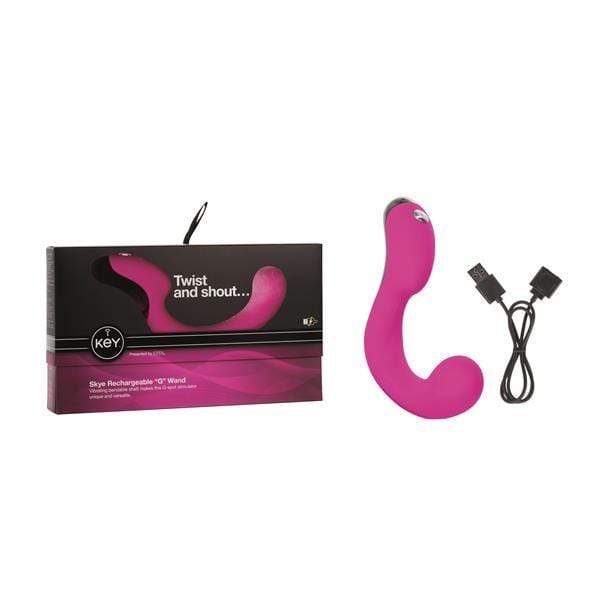 Jopen G Spot Vibrator Key by Jopen Skye Rechargeable Ergonomic 'G' Wand G Spot Silicone Vibrator Massager Pink