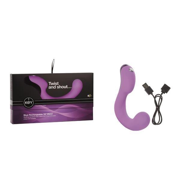 Jopen G Spot Vibrator Key by Jopen Skye Rechargeable Ergonomic 'G' Wand G Spot Silicone Vibrator Massager Purple