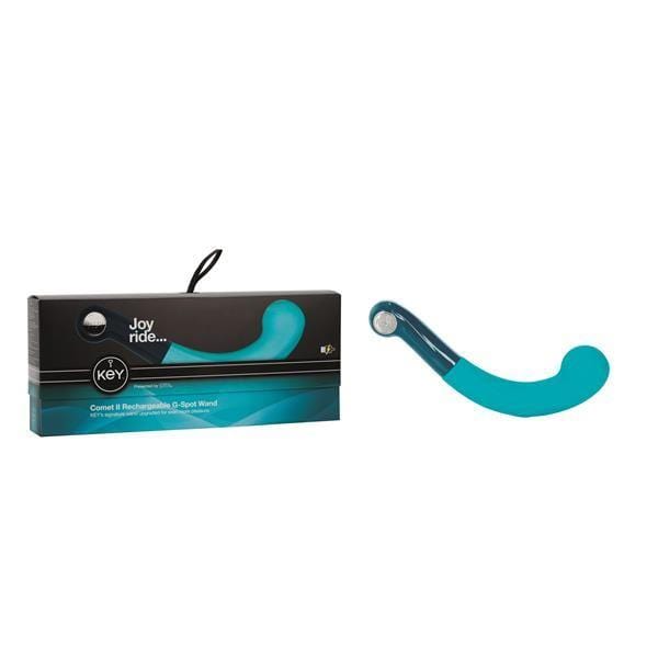 Key by Jopen G Spot Vibrator Key by Jopen Comet II Rechargeable G Spot Wand Silicone Vibrator Massager Blue