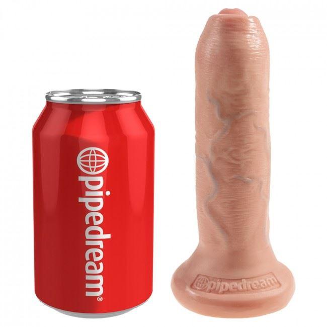 King Cock Big Realistic Dildo Dong Sex Toy Uncut Real Feel Skin Foreskin 6" - Spanksy