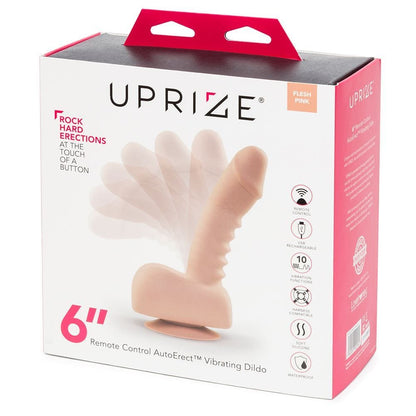 Uprize Remote Control Rising 6 Inch Vibrating Realistic Dildo in Pink Flesh - Spanksy