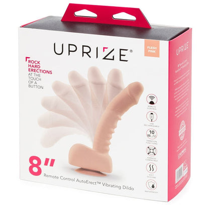 Uprize Remote Control Rising 8 Inch Vibrating Realistic Dildo in Pink Flesh - Spanksy