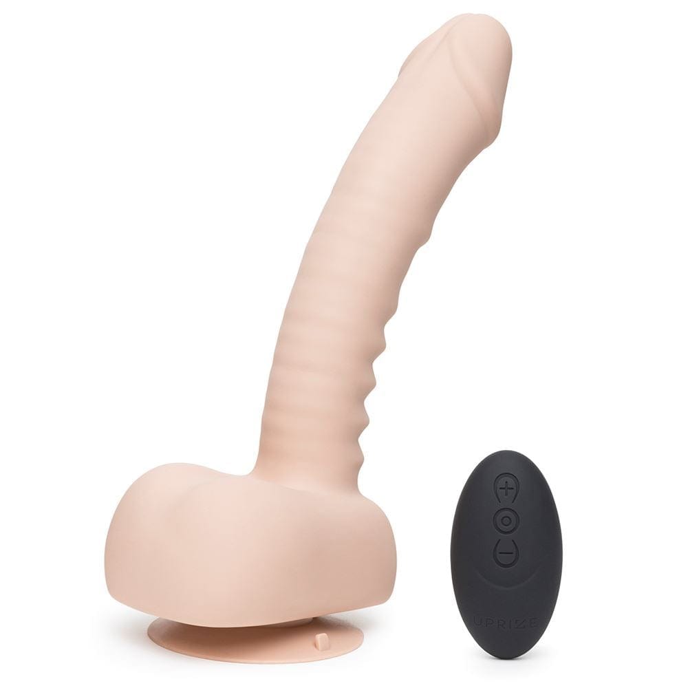 Uprize Remote Control Rising 8 Inch Vibrating Realistic Dildo in Pink Flesh - Spanksy
