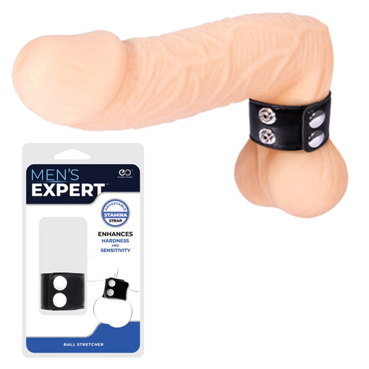 Adjustable Cock Ball Stretcher Leather-Look BDSM Delay Enhancer - Spanksy