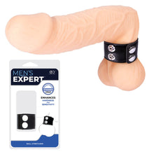 Load image into Gallery viewer, Mens Stuff Cock Rings Adjustable Cock Ball Stretcher Leather-Look BDSM Delay Enhancer
