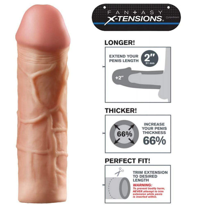 Pipedream Penis Extenders Penis Extender Enlarger Girth 2 Inches Cock Sleeve Fantasy X-tensions Real Feel