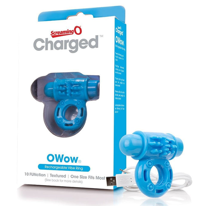Screaming O - Charged Cock Rings Screaming O Charged OWow Vibrating Cock Ring - Blue