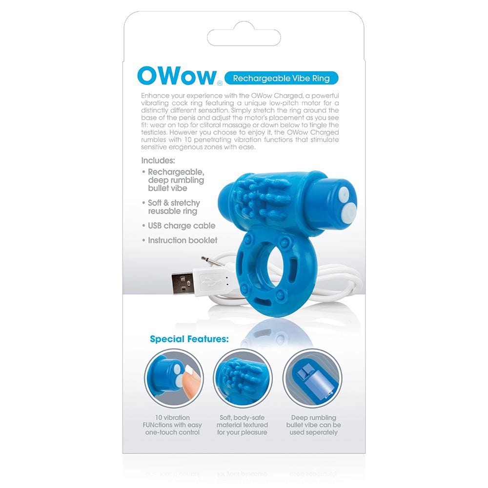 Screaming O - Charged Cock Rings Screaming O Charged OWow Vibrating Cock Ring - Blue