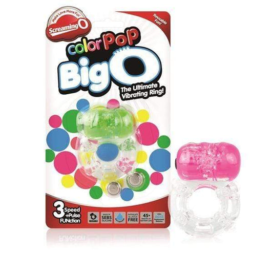 Screaming O Cock Rings Screaming O Colour Pop BigO Vibrating Cock Ring With Clitoral Stimulator Pink