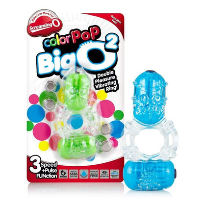 Screaming O Cock Rings Screaming O ColourPop BigO2 Vibrating Cock Ring With Clitoral Stimulator Green