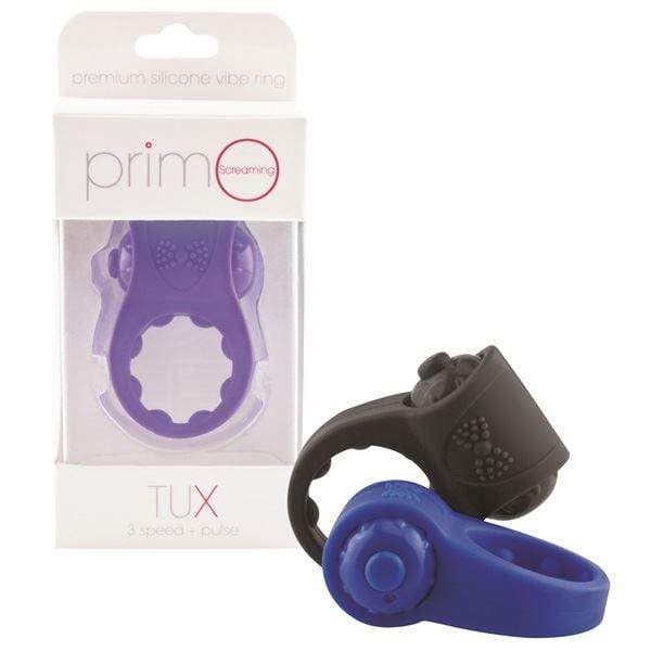 Screaming O Cock Rings Screaming O PrimO Tux Vibrating Cock Ring Endurance Enhancer in Silicone Black