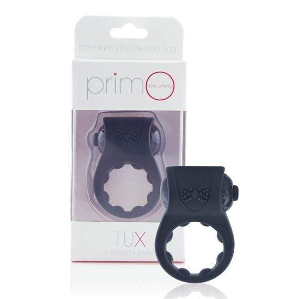 Screaming O Cock Rings Screaming O PrimO Tux Vibrating Cock Ring Endurance Enhancer in Silicone Black