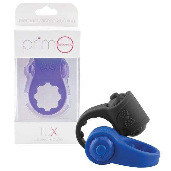 Screaming O Cock Rings Screaming O PrimO Tux Vibrating Cock Ring Endurance Enhancer in Silicone Blue