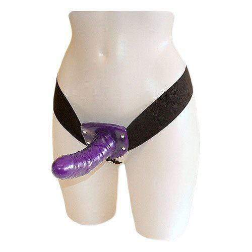 Seven Creations Strap On Dildo & Harness Vibrating 5.5" Strap On Dildo and Harness in Purple