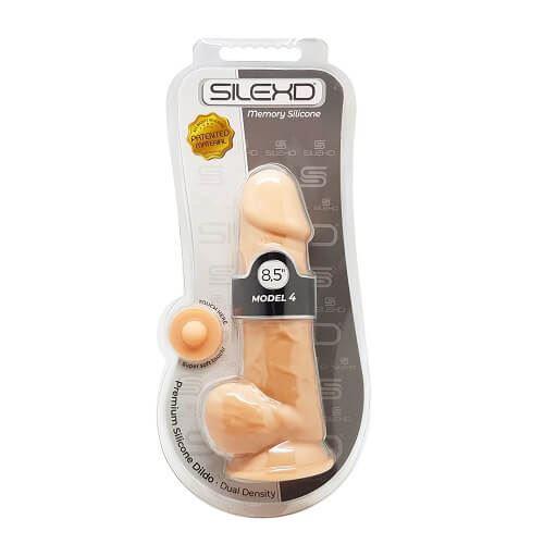 SilexD Realistic Dildos 8.5 inch Realistic Silicone Dual Density Dildo with Suction Cup with Balls
