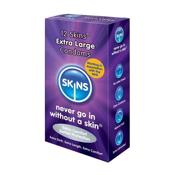 Skins Condoms UK Condoms Skins Extra Large Condoms In Pack of 12